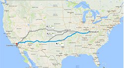 Route across States