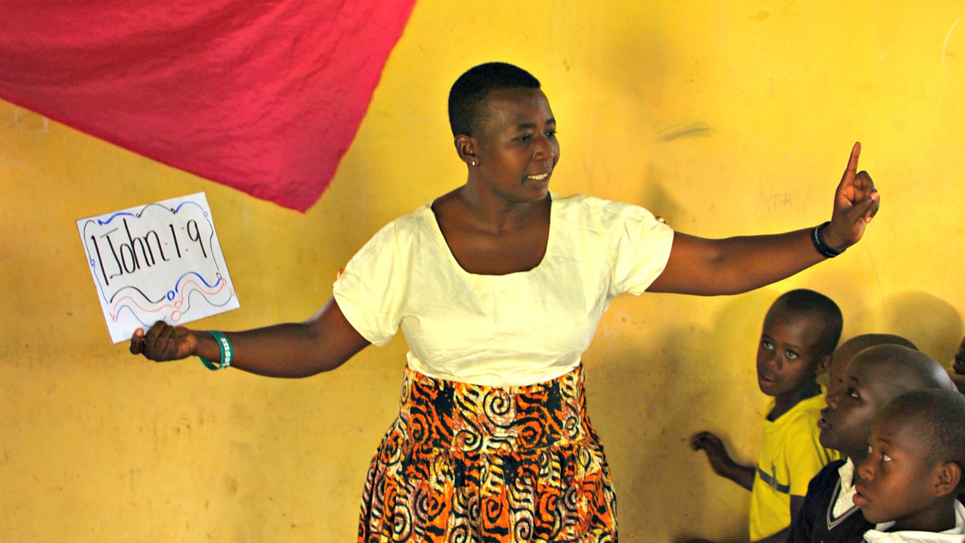 A Children's Worker teaching a Bible lesson